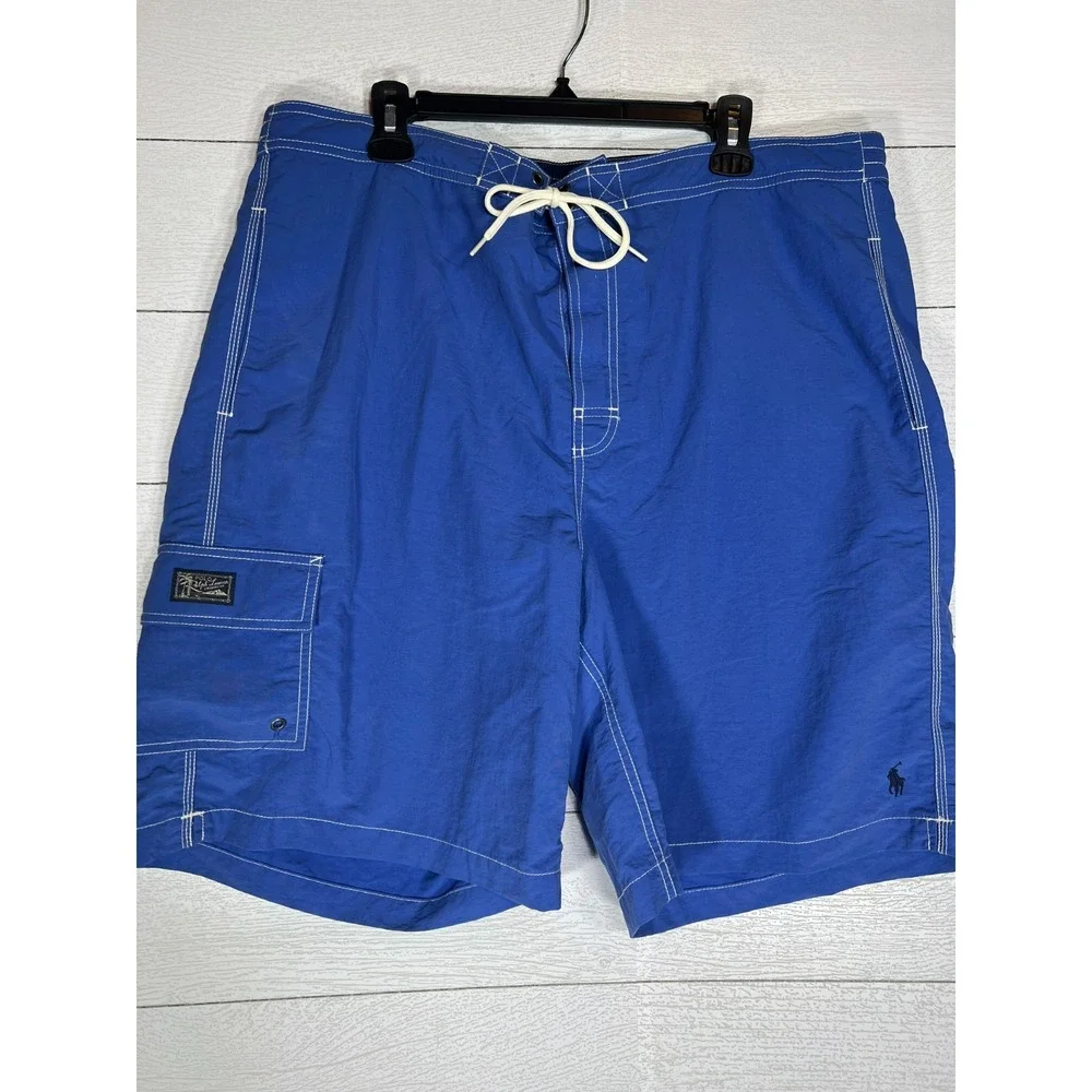 Polo Ralph Lauren XXL Marine Blue Board Short Lined Swimsuit Trunks Swimwear